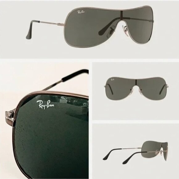 Ray-Ban Other - SOLD RAY-BAN RB3211 Sunglasses Shield Silver  Gunmetal/Green Gray